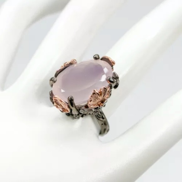 🌸HANDCRAFTED NATURAL ROSE QUARTZ STERLING RING🌸 - Picture 4 of 6